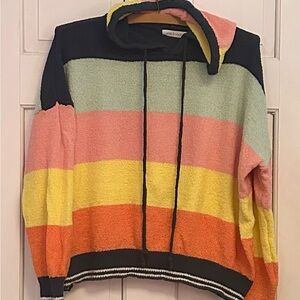 Multicolor Striped Women's Hoodie